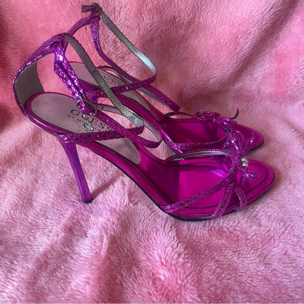 NWOT Guess by Marciano Pink Bow Stiletto Heels - Picture 5 of 9